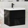 Zentro 600mm Wall Hung Black Vanity Unit