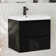 Zentro 600mm Wall Hung Black Vanity Unit