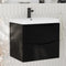Zentro 600mm Wall Hung Black Vanity Unit
