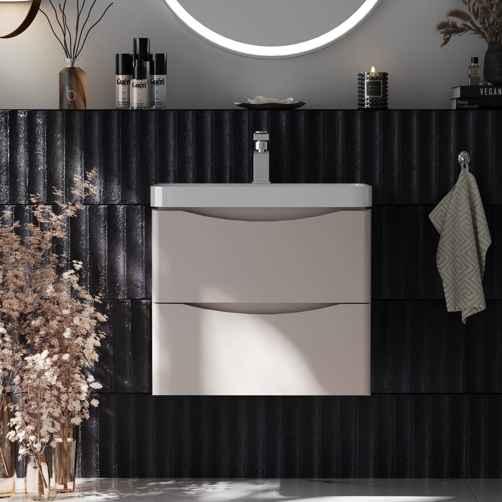 Zentro 600mm Wall Hung Cashmere Vanity Unit