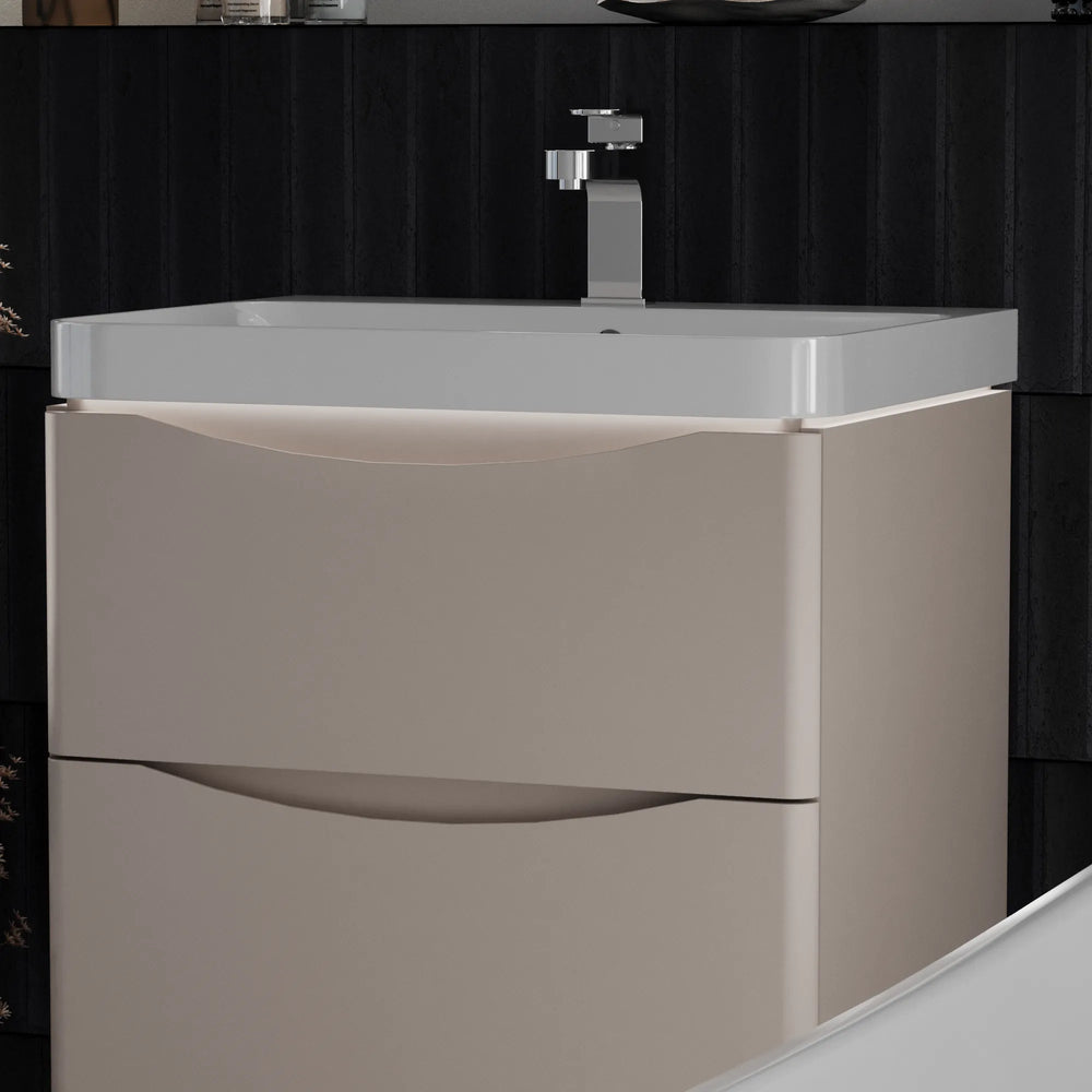 Zentro 600mm Wall Hung Cashmere Vanity Unit