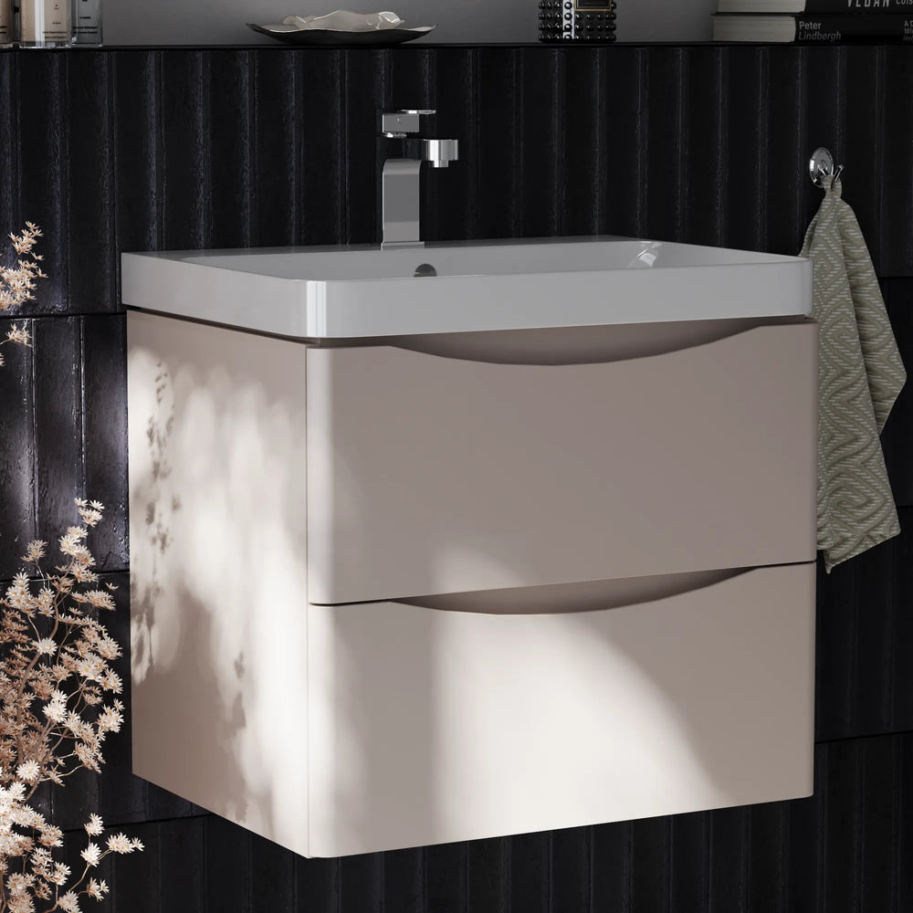 Zentro 600mm Wall Hung Cashmere Vanity Unit