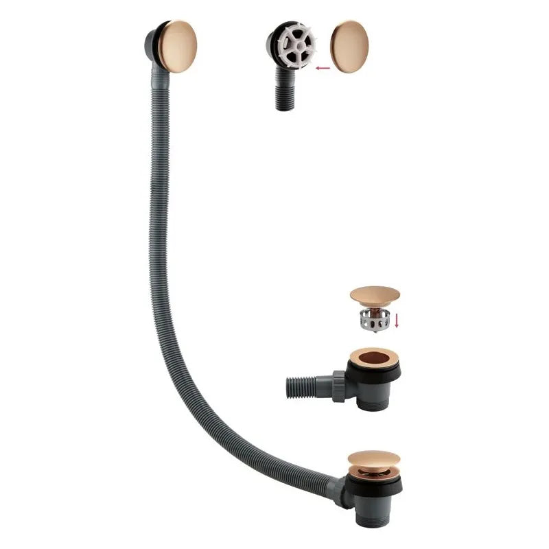Brushed Bronze Easy Clean Bath Sprung Waste & Overflow