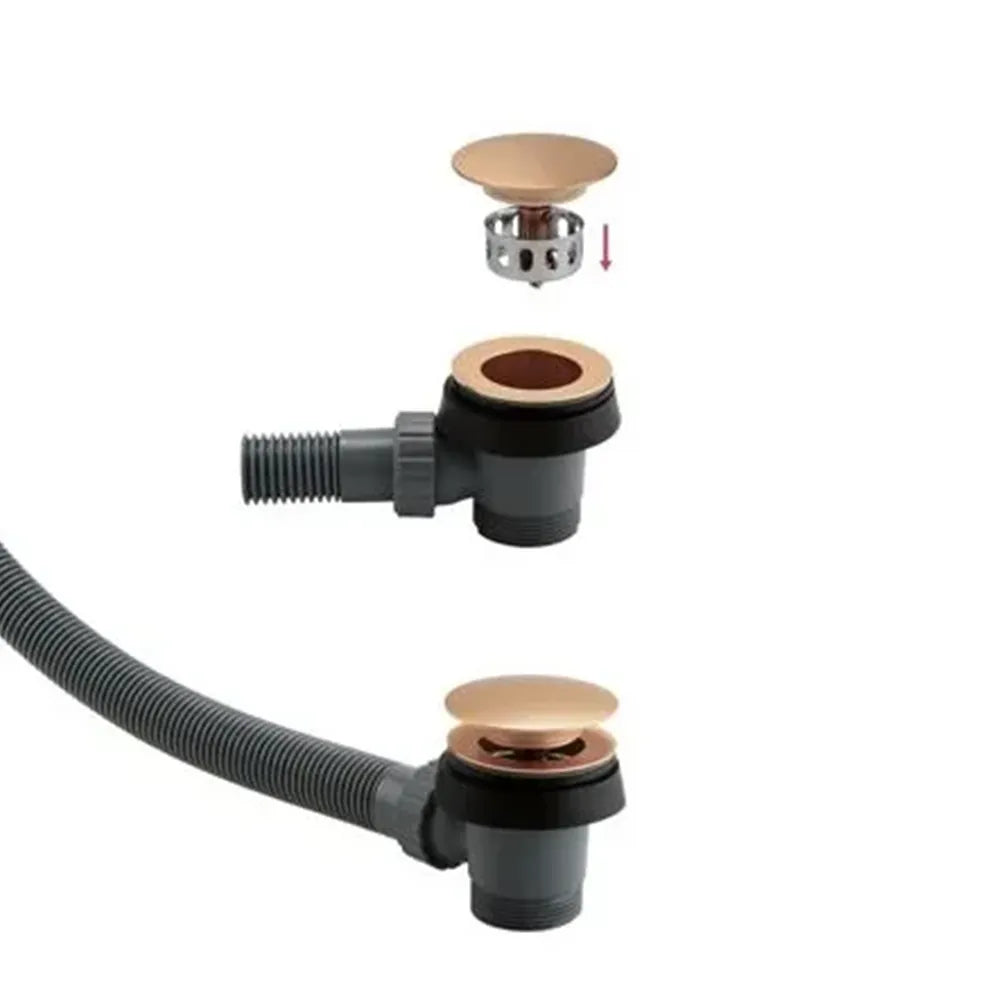 Brushed Bronze Easy Clean Bath Sprung Waste & Overflow