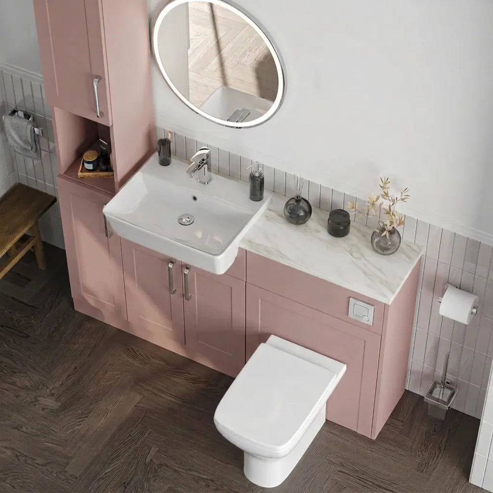 Oliver Pink Shaker Fitted Furniture Combination with Tall Boy Storage