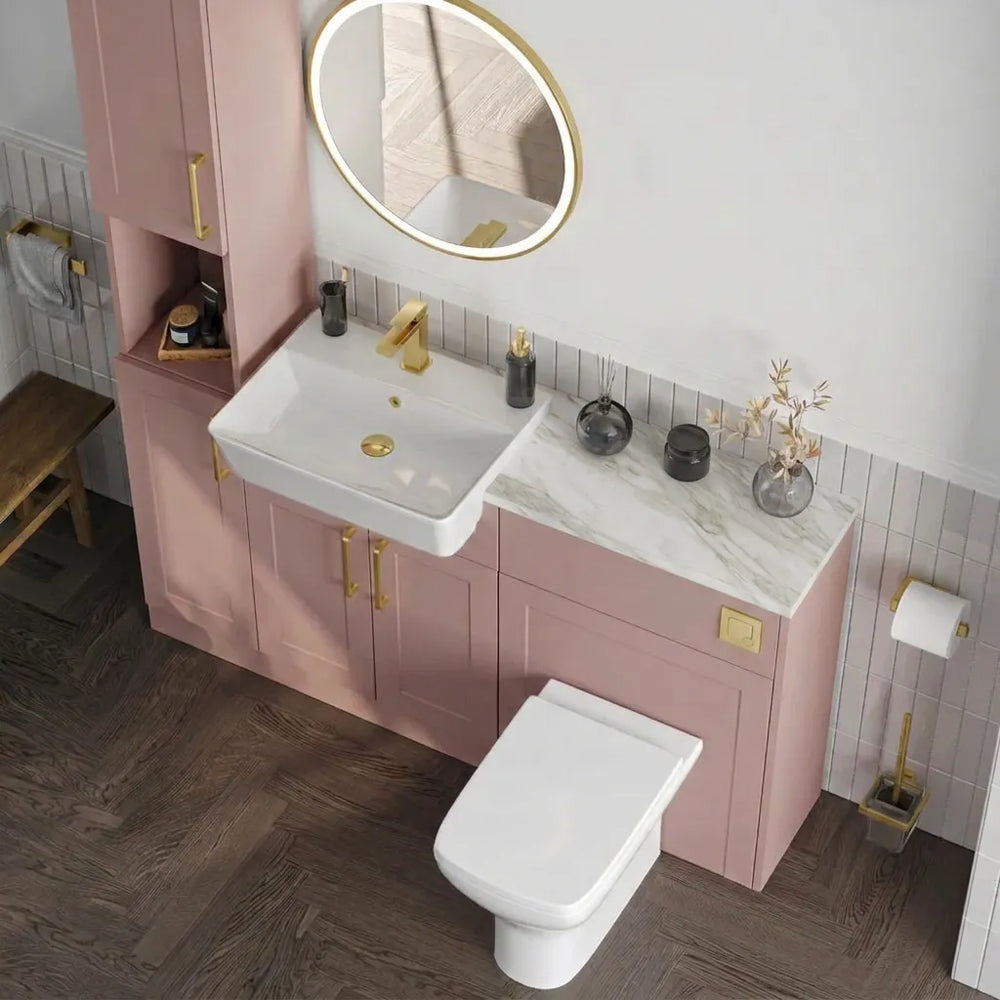Oliver Pink Shaker Fitted Furniture Combination with Tall Boy Storage