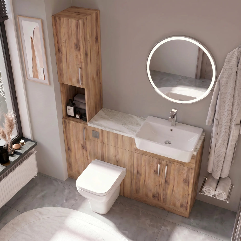 Oliver Modern Oak Fitted Furniture Combination with Tall Boy Storage