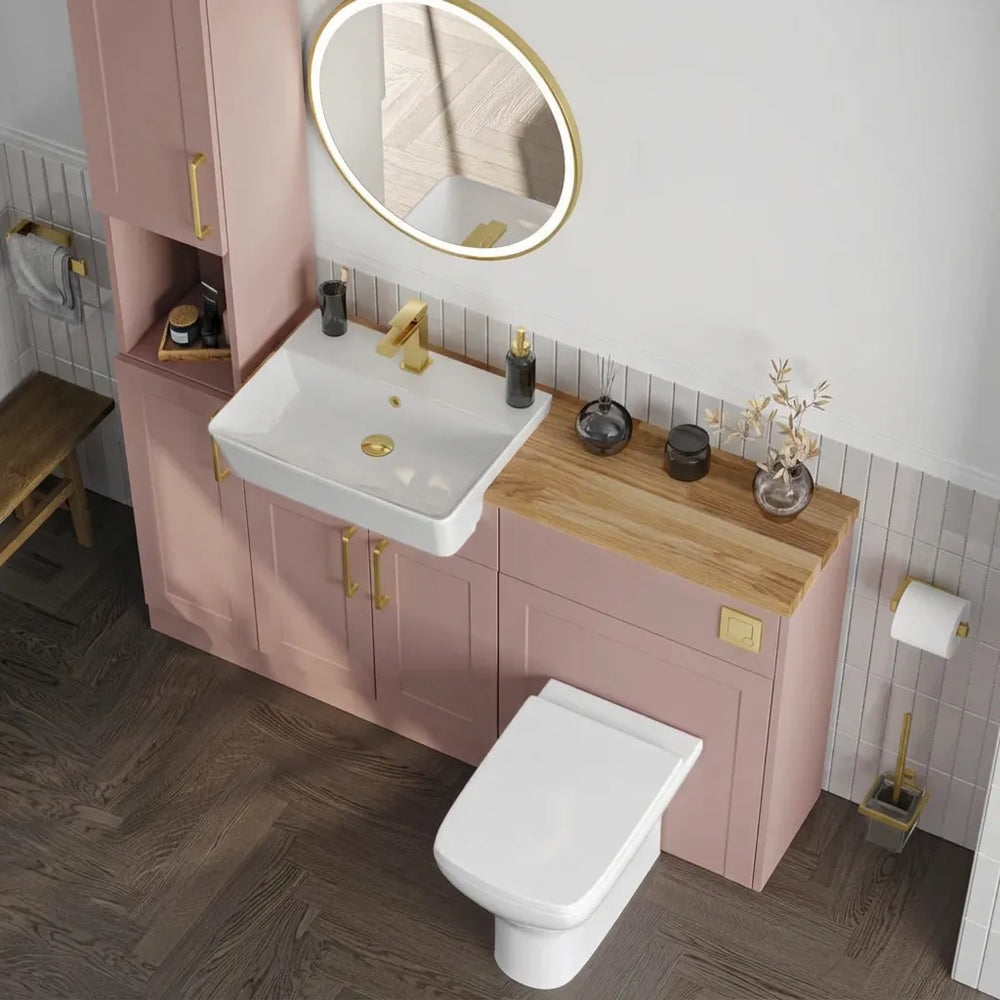 Oliver Pink Shaker Fitted Furniture Combination with Tall Boy Storage