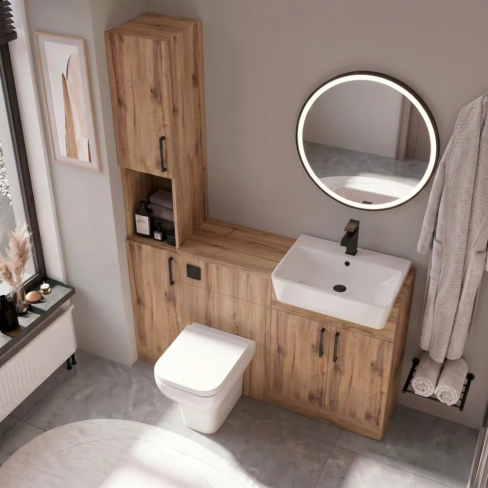 Oliver Modern Oak Fitted Furniture Combination with Tall Boy Storage