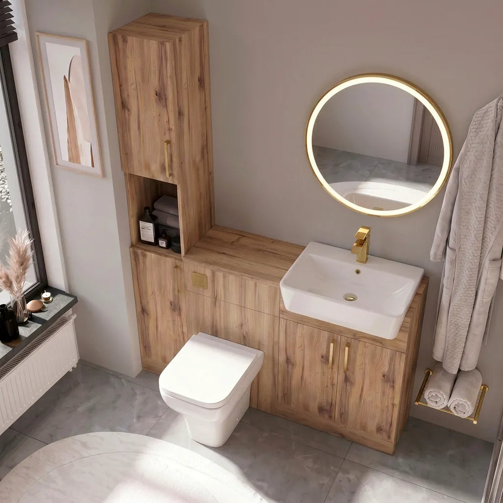 Oliver Modern Oak Fitted Furniture Combination with Tall Boy Storage
