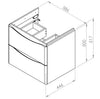 Zentro 600mm Wall Hung Cashmere Vanity Unit