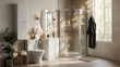 Zentro White Suite with Odessa Chrome 800mm Quadrant Enclosure — Vanity, Toilet Unit, Shower & Mirror
