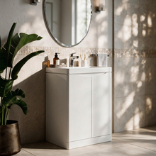 Zentro White Suite with Odessa Chrome 800mm Quadrant Enclosure — Vanity, Toilet Unit, Shower & Mirror