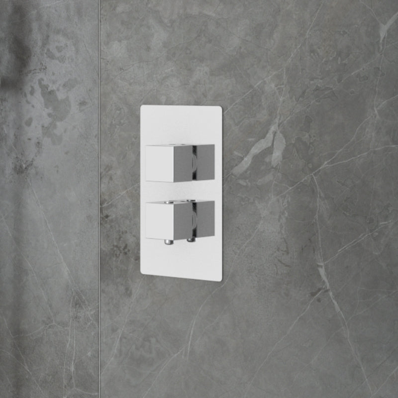 Concealed Shower Twin Valve, Fixed Shower Head & Handset Square