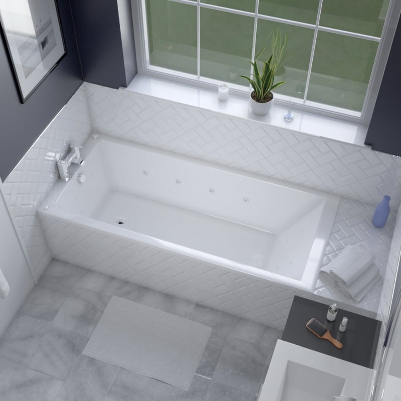 1800 x 800mm 16 Jets Single Ended Whirlpool Bath Galaxy