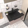 Jivana 600mm Gold Wall Hung Vanity Unit with Matt Black Basin