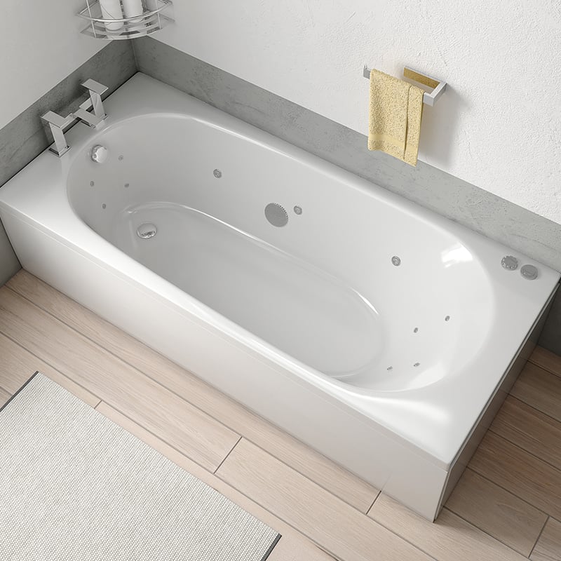 1500 x 700mm 14 Jets Single Ended Whirlpool Bath Mercury