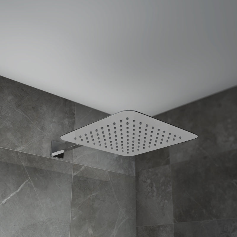 Concealed Shower Twin Valve, Fixed Shower Head & Handset Square