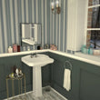 Legend basin with 2 tap holes in white ceramic, traditional heritage design with classic styling