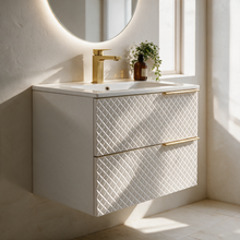 Smart Digital Shower Suite with 900mm Odessa Quadrant Enclosure, Elvia Vanity Unit & Wall Hung Toilet - Brushed Brass