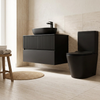 Linnea 700mm Wall Hung Countertop Vanity Unit with Alessio Black Close Coupled Toilet