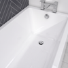 Pop up bath waste and overflow inside the Slim acrylic bath