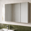 Two Oliver 600mm cashmere mirror cabinets mounted side by side above the vanity unit
