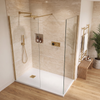 Elevated view of the 1400 x 800mm walk-in shower layout with 700mm and 800mm glass panels