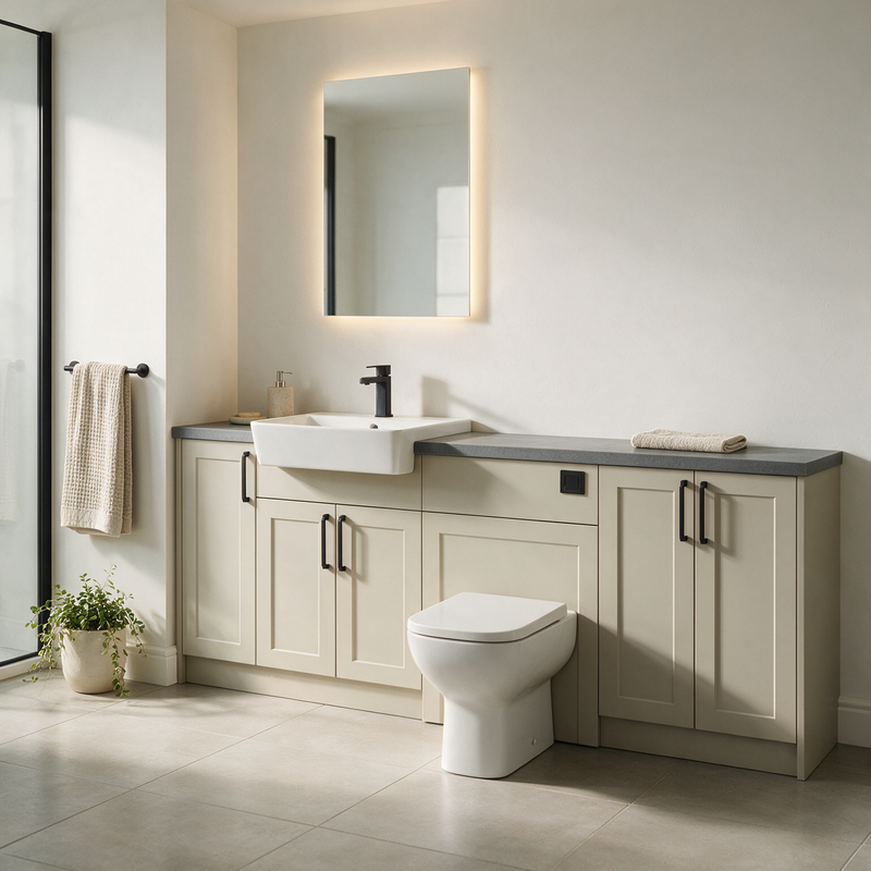 Oliver 2100 Cashmere Shaker Fitted Furniture Combination