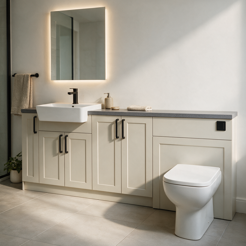 Oliver 2000 Cashmere Shaker Fitted Furniture Combination