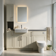 Oliver 1600 Cashmere Shaker Fitted Furniture Combination with Tall Boy