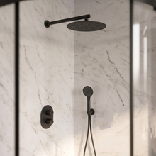 Linnea 1000mm Black Floorstanding Vanity Unit with 900 Quadrant Shower Enclosure Suite