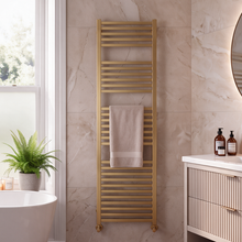 Linnea 1000mm Cashmere Vanity Unit Suite with Brushed Brass Corner Shower Enclosure & Freestanding Bath
