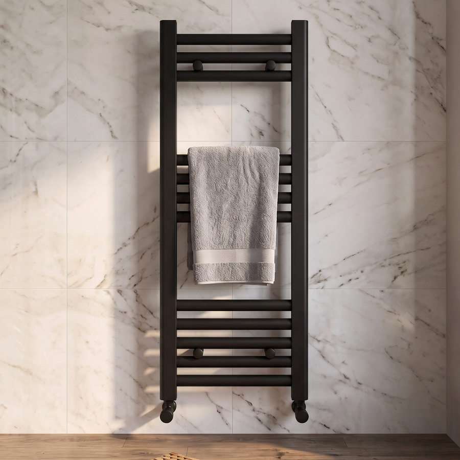 Linnea 1000mm Black Floorstanding Vanity Unit with 900 Quadrant Shower Enclosure Suite