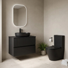 Linnea 700mm Wall Hung Countertop Vanity Unit with Alessio Black Close Coupled Toilet
