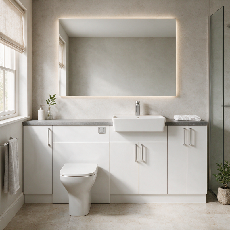 Oliver 1900 Gloss White Fitted Furniture Combination