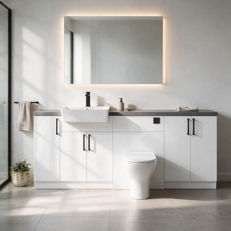 Oliver 2100 Gloss White Fitted Furniture Combination