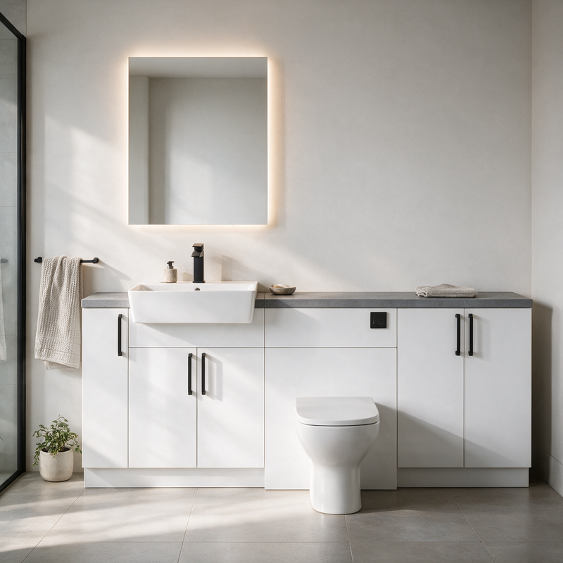 Oliver 2000 Gloss White Fitted Furniture Combination