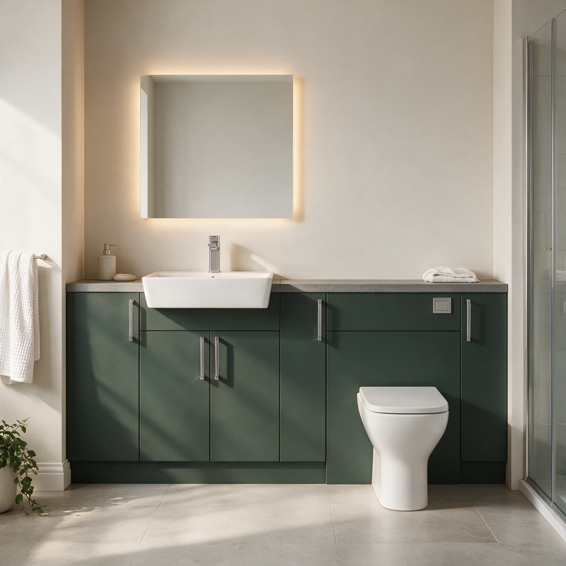 Oliver 1900 Matt Green Fitted Furniture Combination