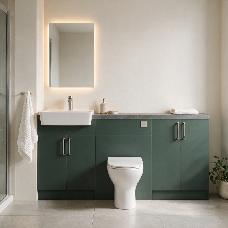 Oliver 1800 Matt Green Fitted Furniture Combination
