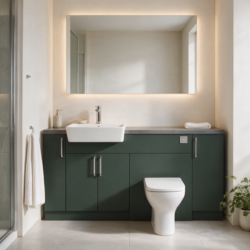 Oliver 1700 Matt Green Fitted Furniture Combination