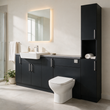 Oliver 2000 Matt Black Fitted Furniture Combination with Tall Boy