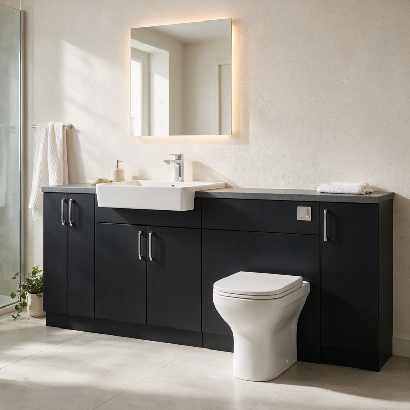 Oliver 1900 Matt Black Fitted Furniture Combination