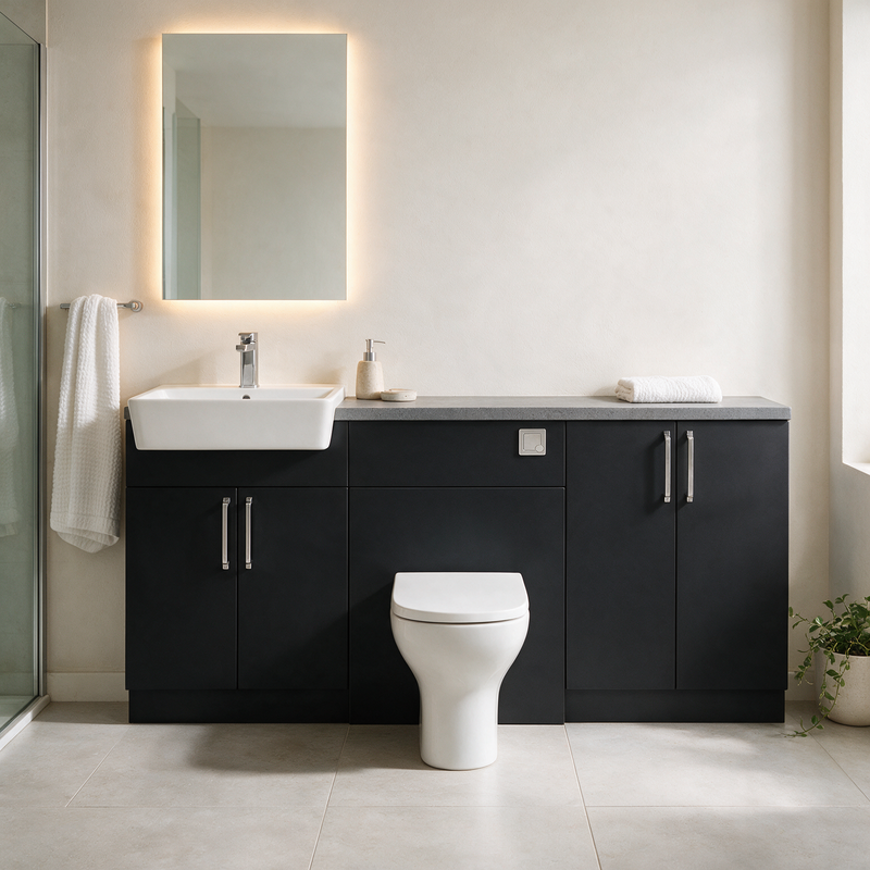 Oliver 1800 Matt Black Fitted Furniture Combination