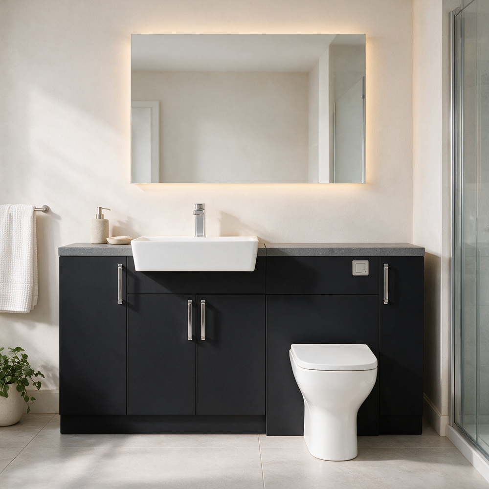 Oliver 1600 Matt Black Fitted Furniture Combination