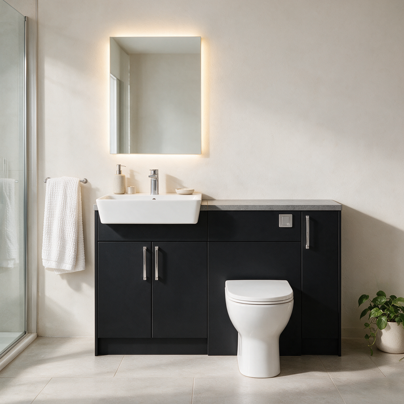 Oliver 1300 Matt Black Fitted Furniture Combination
