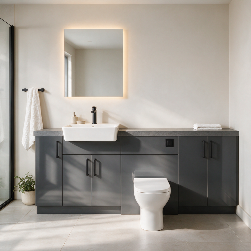 Oliver 2100 Gloss Anthracite Fitted Furniture Combination