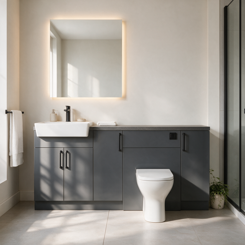 Oliver 1700 Gloss Anthracite Fitted Furniture Combination