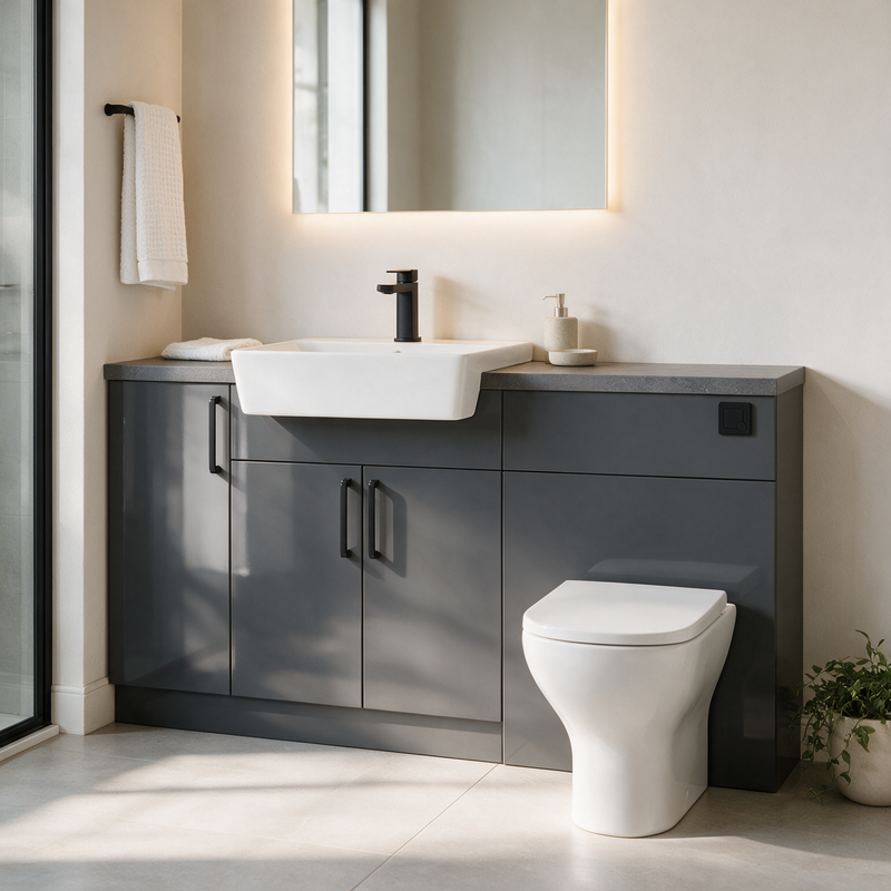 Oliver 1500 Gloss Anthracite Fitted Furniture Combination