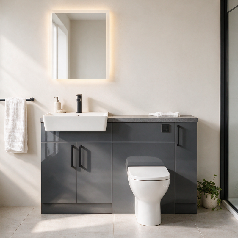 Oliver 1300 Gloss Anthracite Fitted Furniture Combination